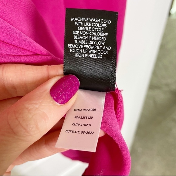 New Torrid Harper Georgette Pullover Puff Sleeve Blouse in Fuchsia Size 0 Large - Picture 8 of 10
